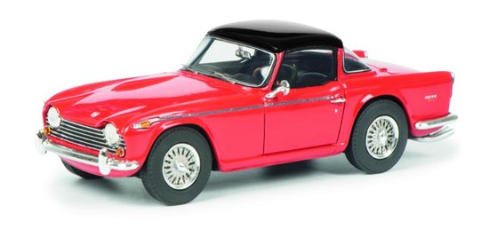 Triumph TR5 with closed surrey top, red